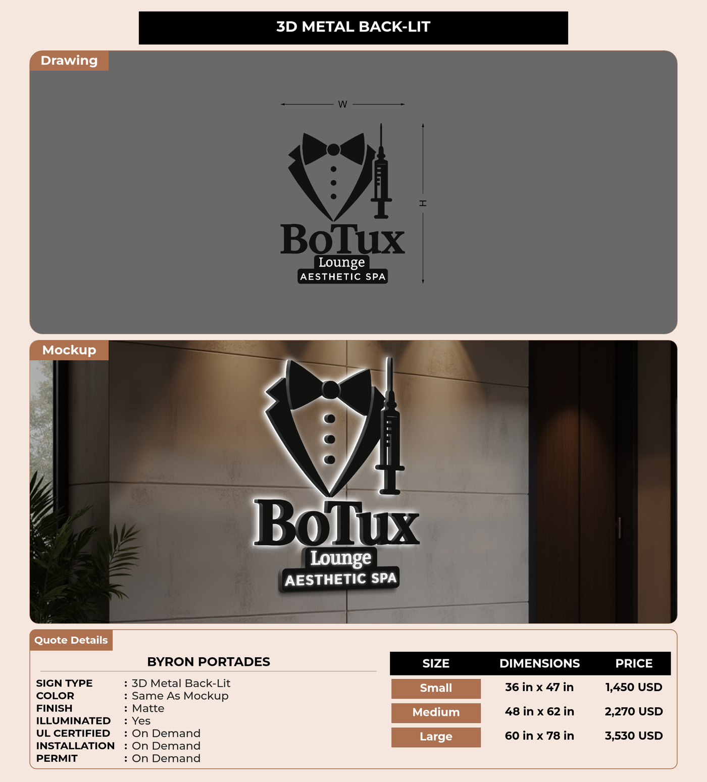 CUSTOM MOCKUP SIGN FOR Byron Portades