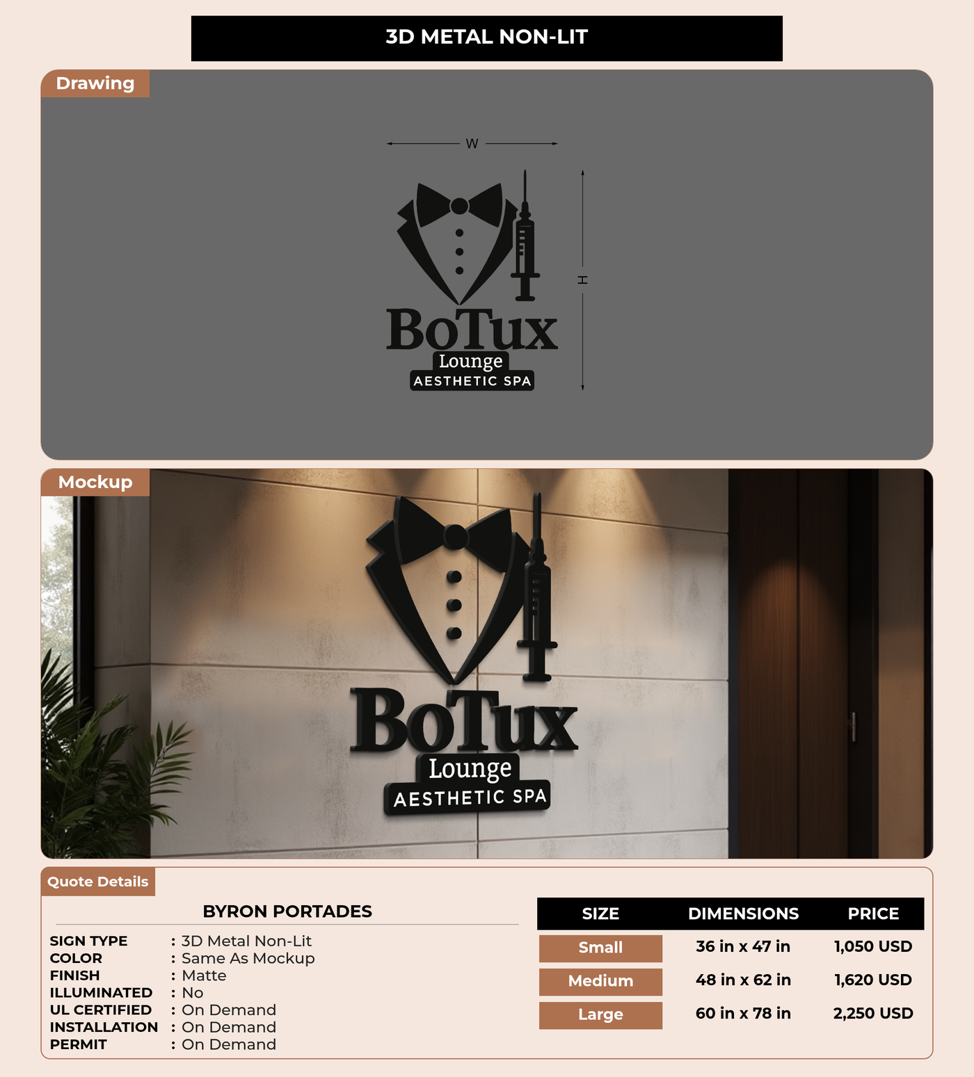 CUSTOM MOCKUP SIGN FOR Byron Portades