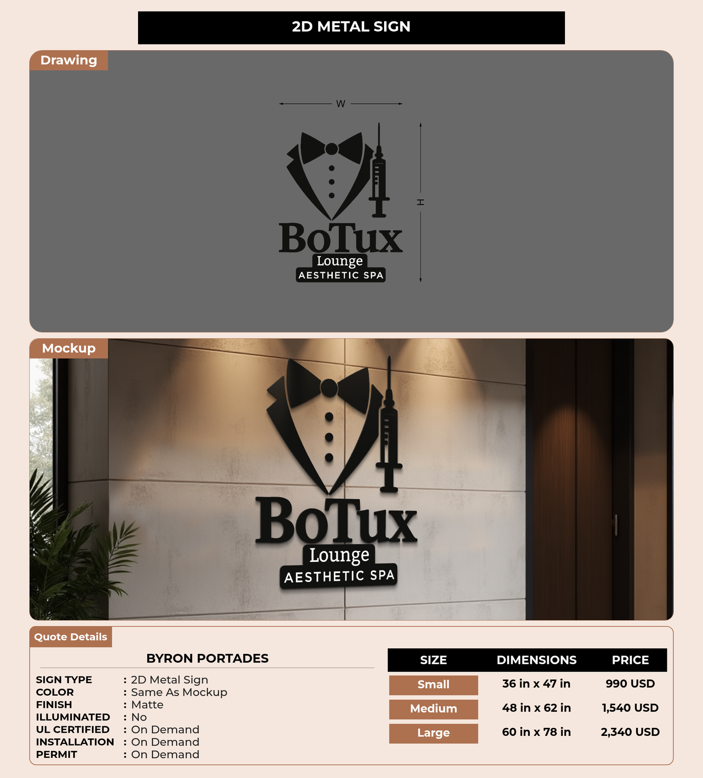 CUSTOM MOCKUP SIGN FOR Byron Portades