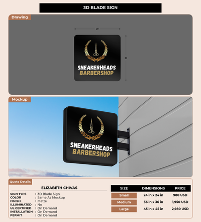 CUSTOM MOCKUP SIGN FOR Elizabeth Chivas