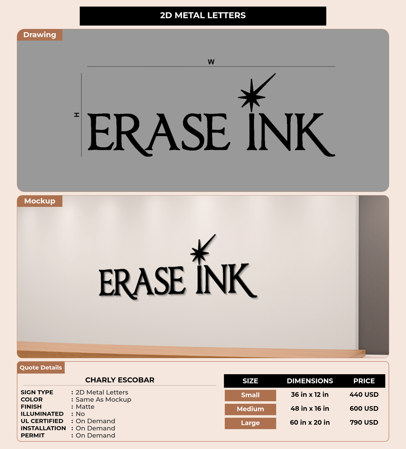 CUSTOM MOCKUP SIGN FOR charly  escobar