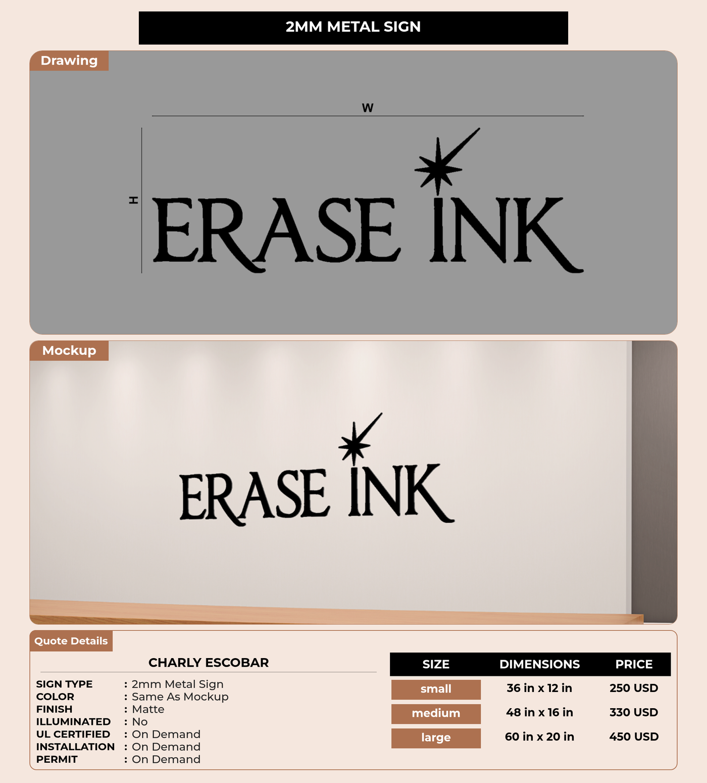 CUSTOM MOCKUP SIGN FOR charly  escobar