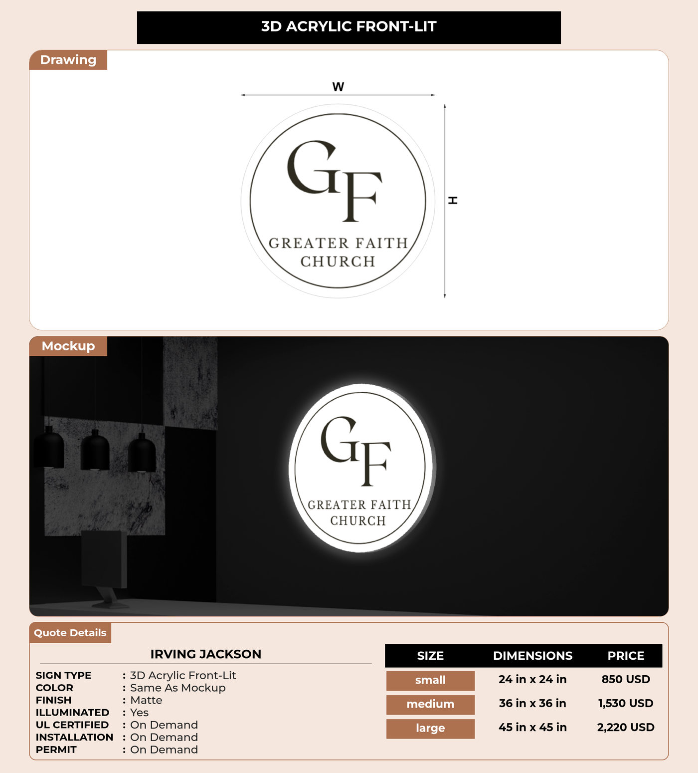 CUSTOM MOCKUP SIGN FOR IRVING JACKSON