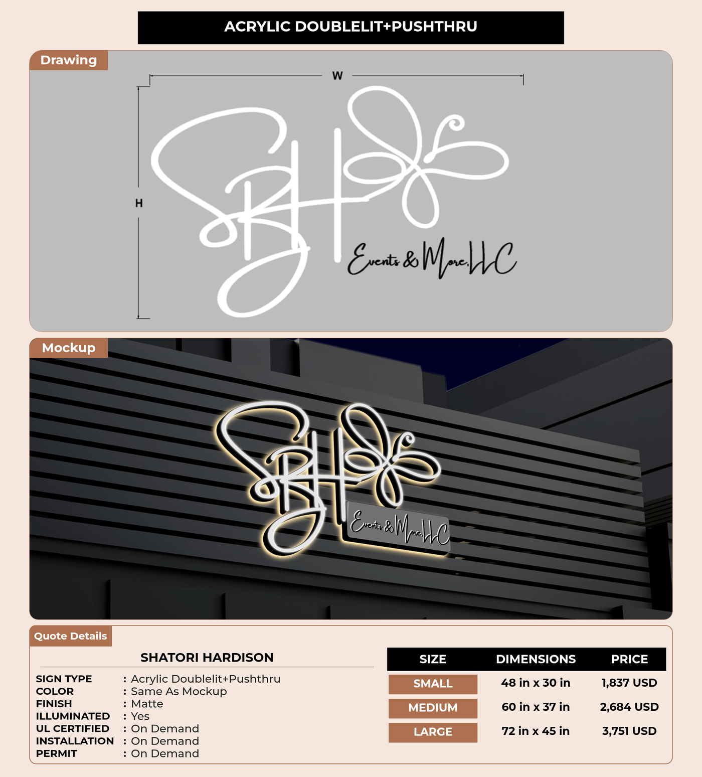 CUSTOM MOCKUP SIGN FOR ShaTori Hardison