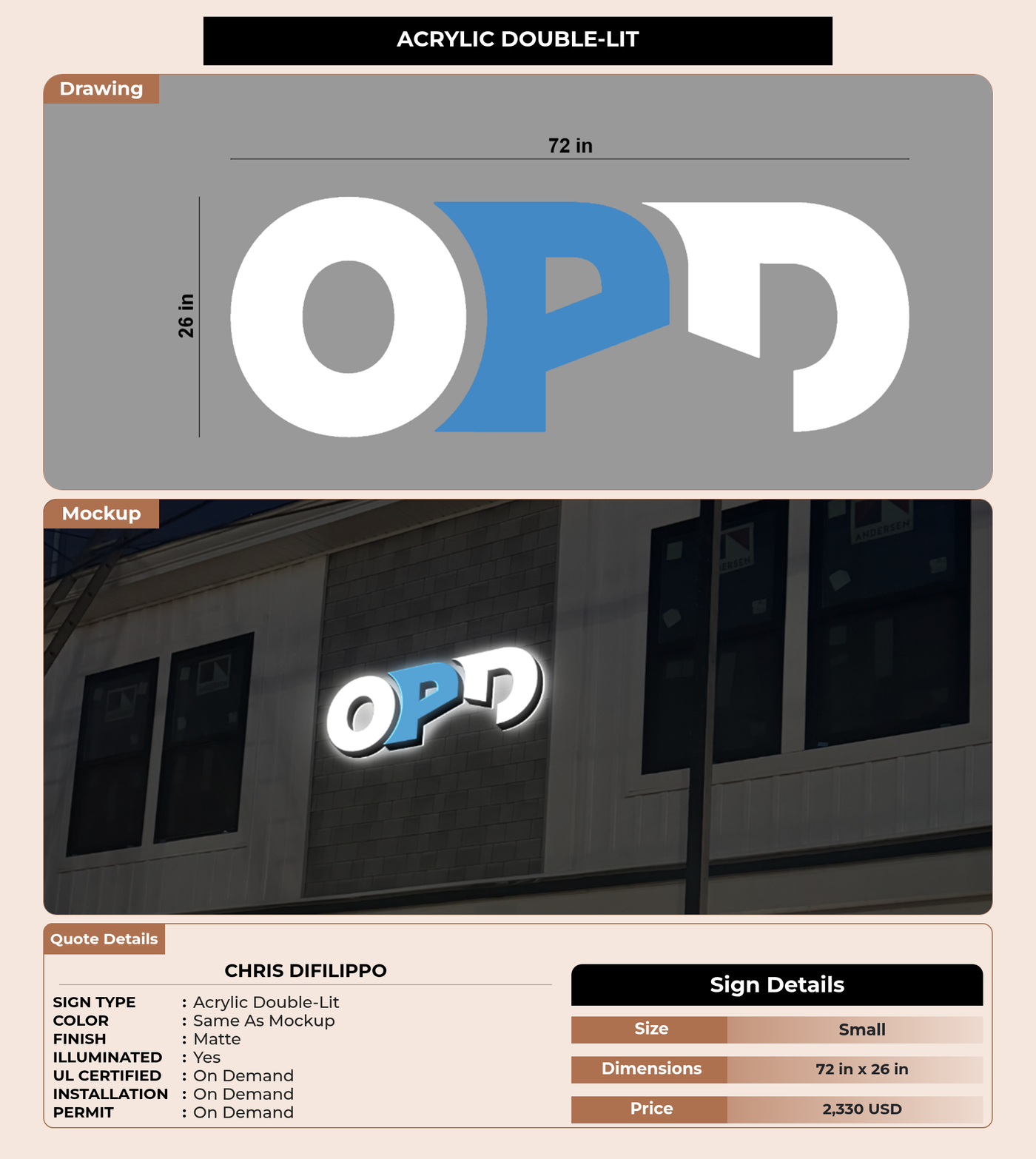 CUSTOM MOCKUP SIGN FOR Chris DiFilippo