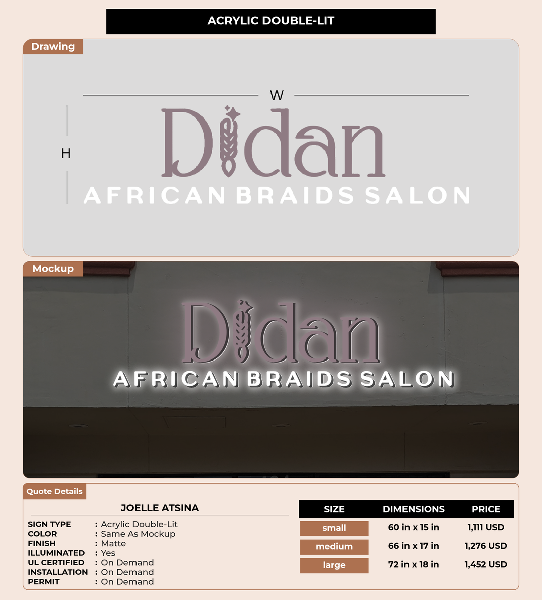 CUSTOM MOCKUP SIGN FOR Joelle Atsina