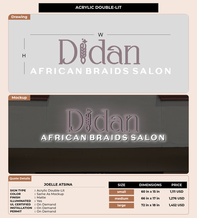 CUSTOM MOCKUP SIGN FOR Joelle Atsina