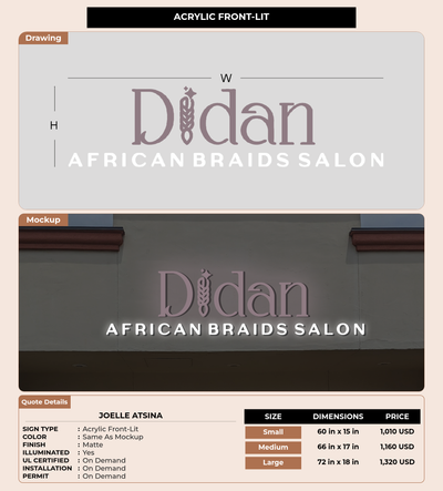 CUSTOM MOCKUP SIGN FOR Joelle Atsina