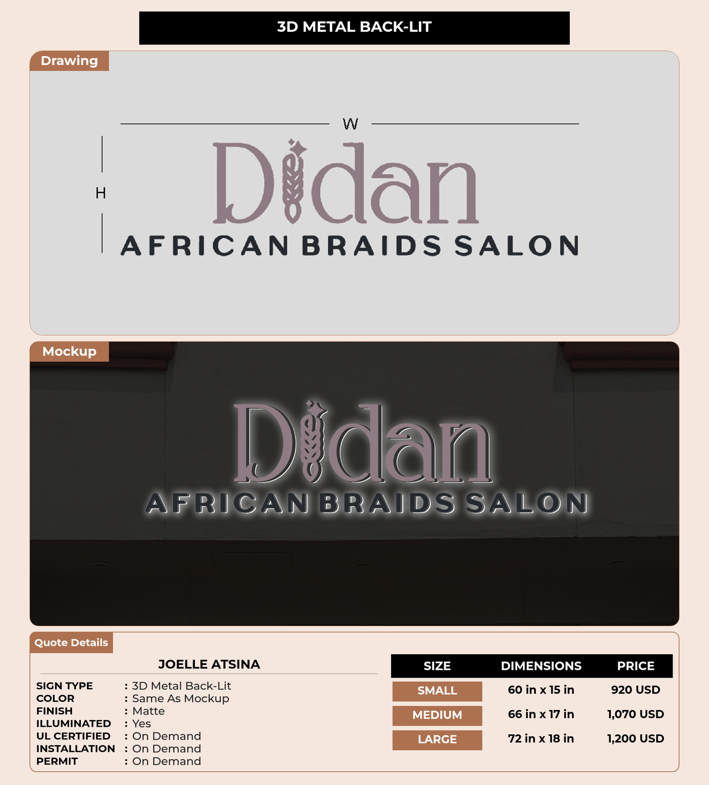 CUSTOM MOCKUP SIGN FOR Joelle Atsina