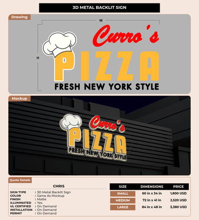 CUSTOM MOCKUP SIGN FOR Chris