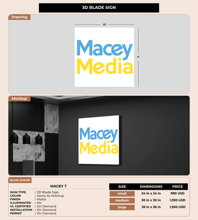 CUSTOM MOCKUP SIGN FOR Macey T