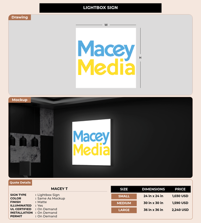 CUSTOM MOCKUP SIGN FOR Macey T
