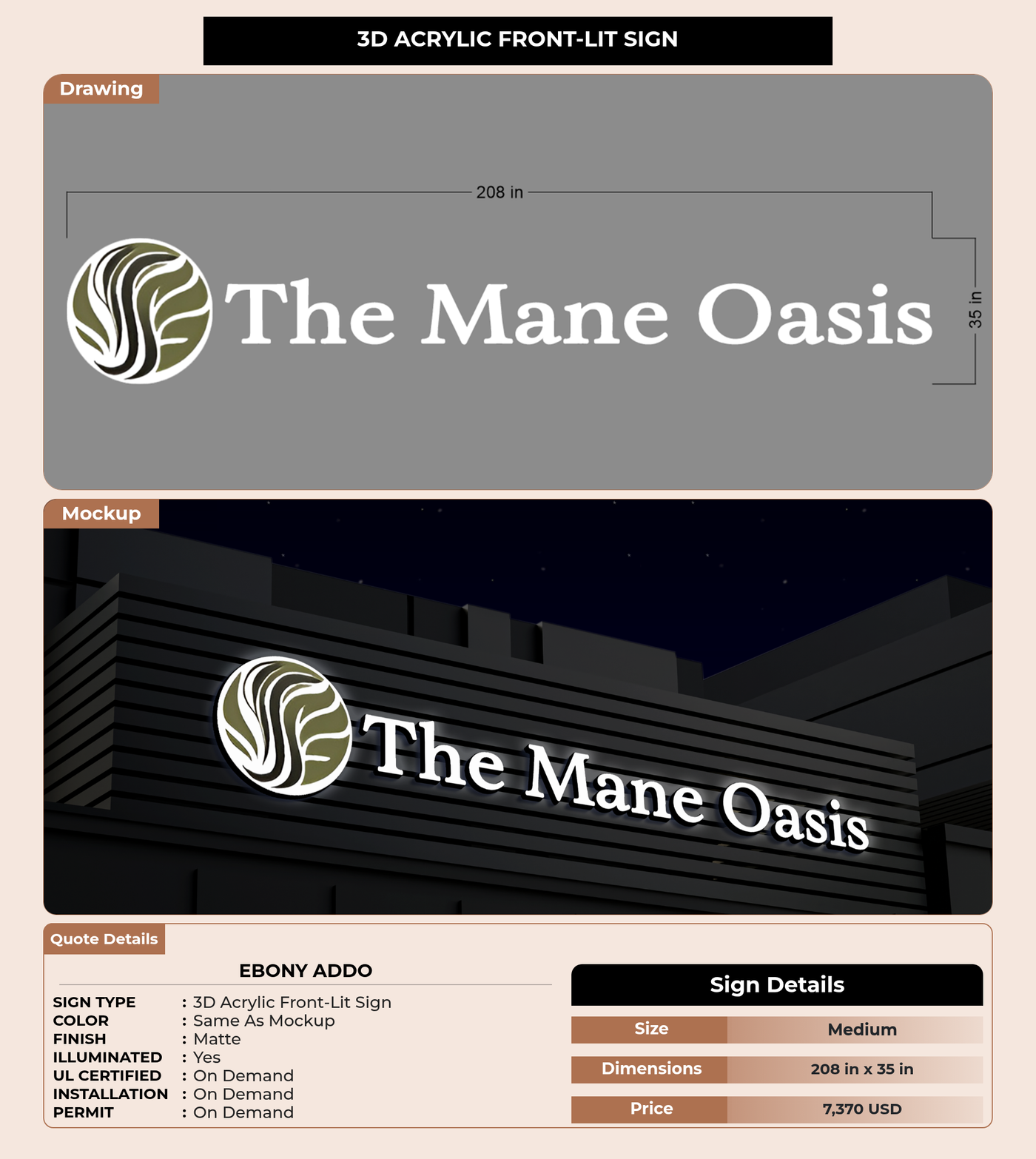 CUSTOM MOCKUP SIGN FOR Ebony Addo