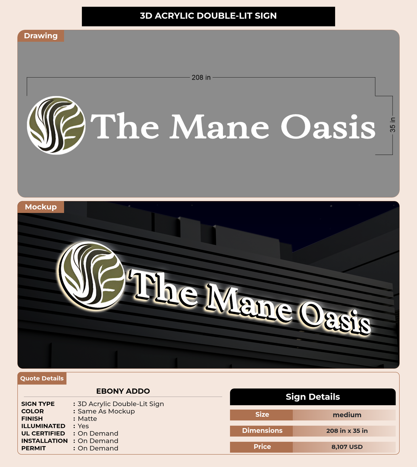 CUSTOM MOCKUP SIGN FOR Ebony Addo