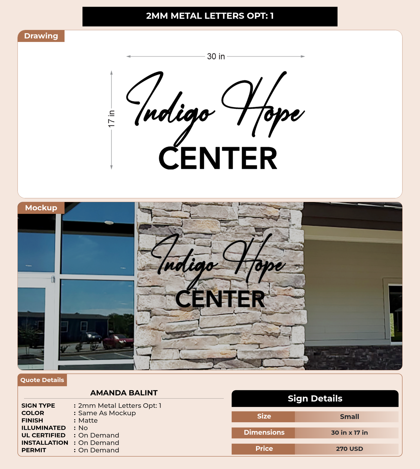 CUSTOM MOCKUP SIGN FOR Amanda Balint