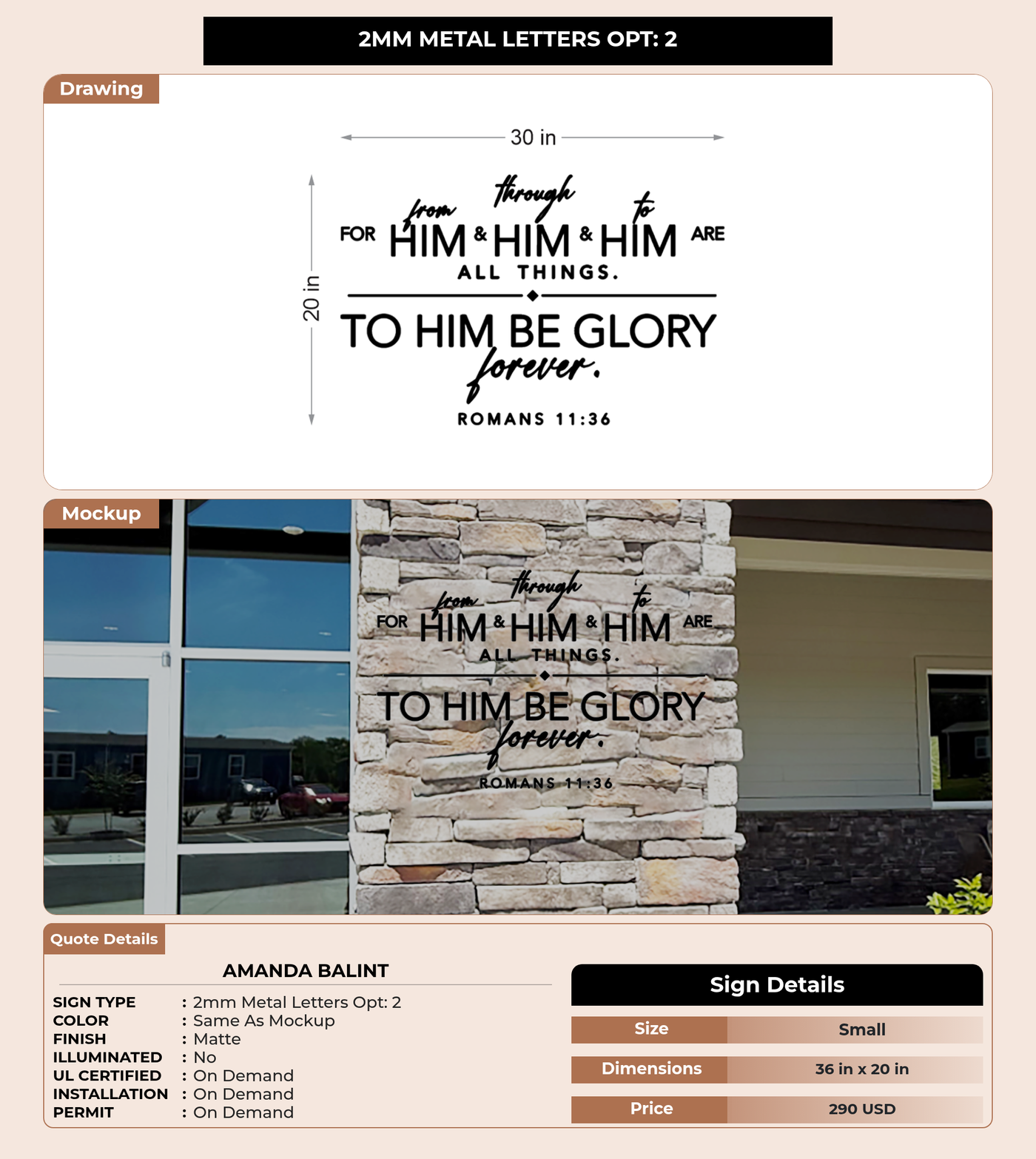 CUSTOM MOCKUP SIGN FOR Amanda Balint