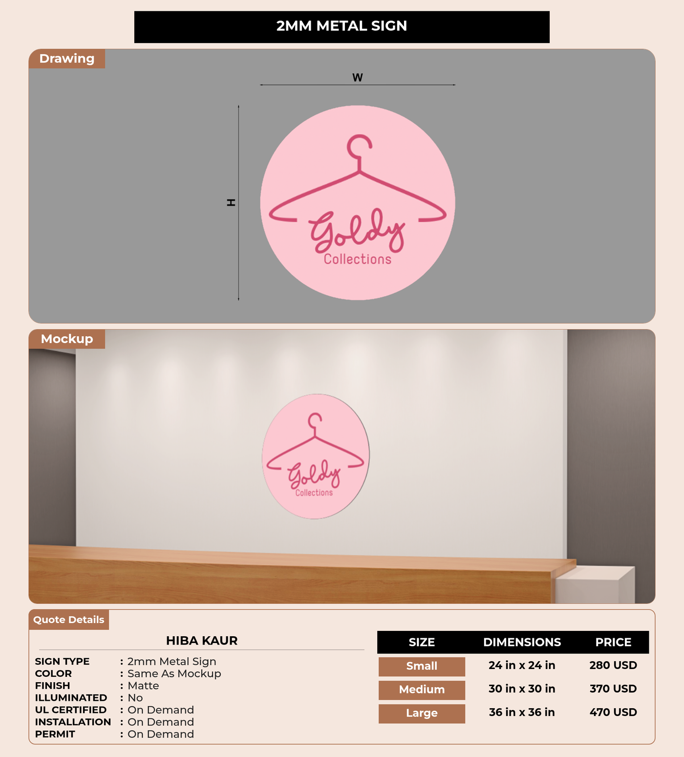 CUSTOM MOCKUP SIGN FOR Hiba Kaur