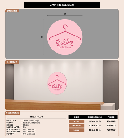 CUSTOM MOCKUP SIGN FOR Hiba Kaur