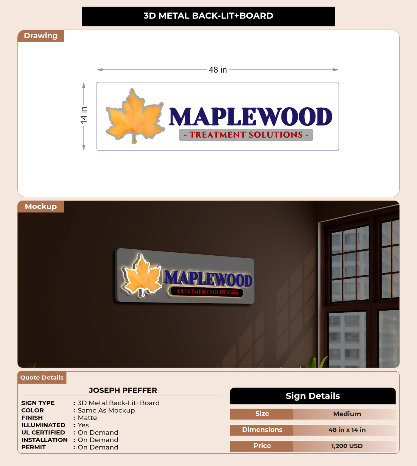 CUSTOM MOCKUP SIGN FOR Joseph Pfeffer