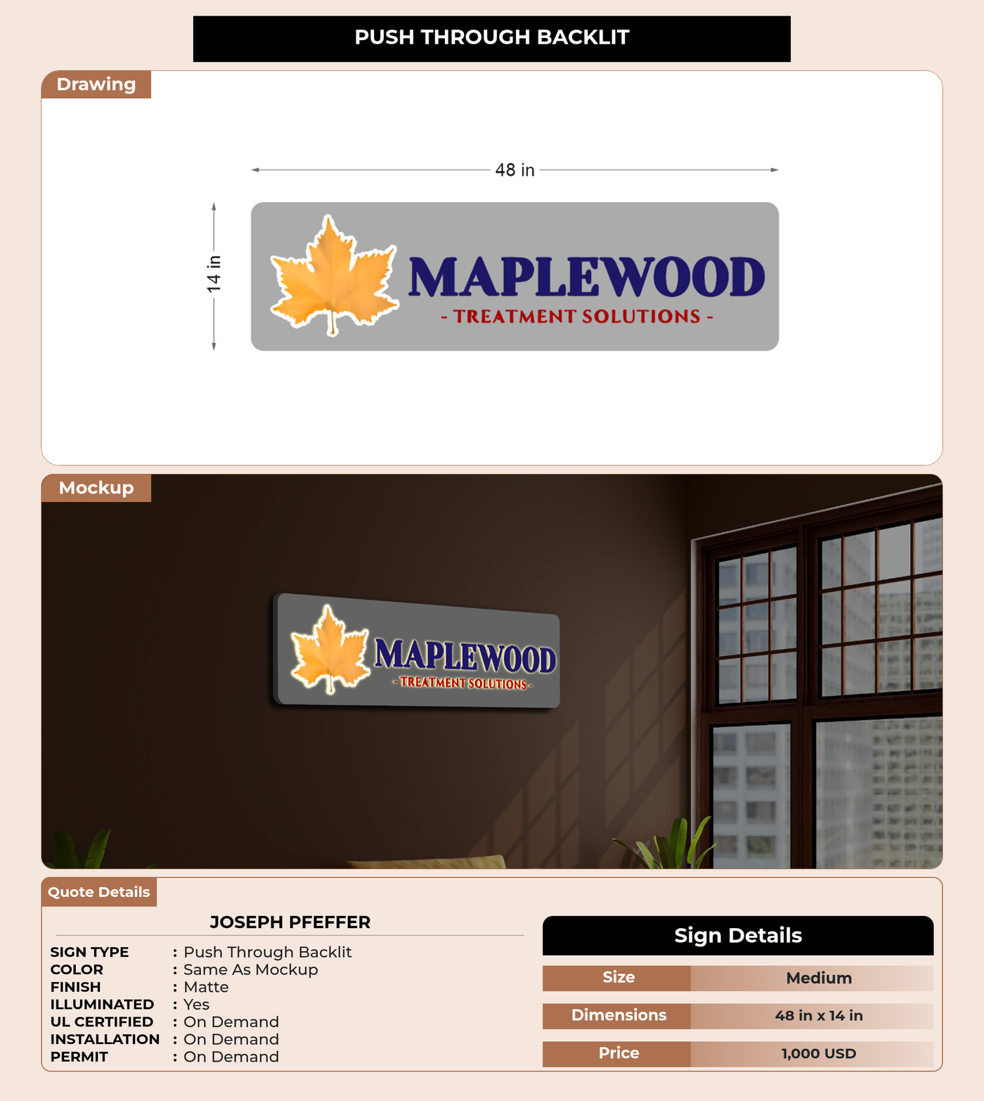 CUSTOM MOCKUP SIGN FOR Joseph Pfeffer