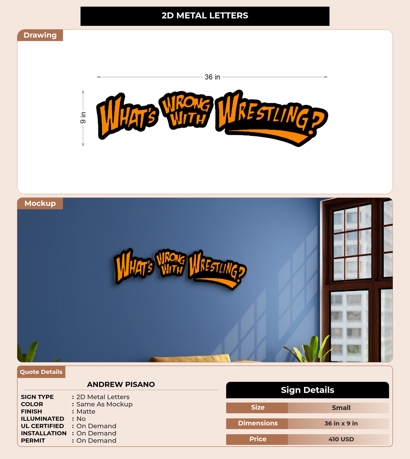 CUSTOM MOCKUP SIGN FOR ANDREW PISANO