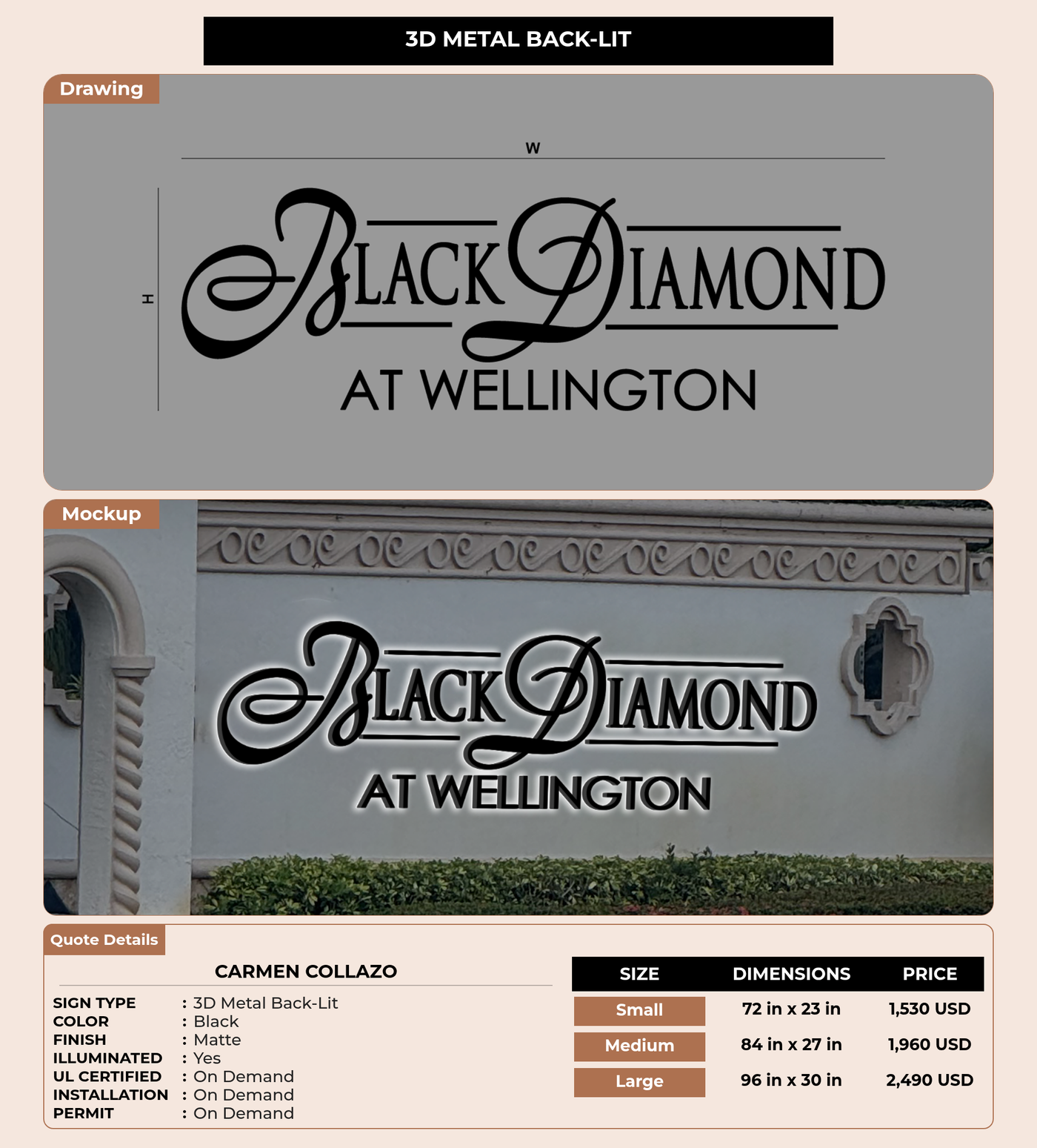 CUSTOM MOCKUP SIGN FOR Carmen Collazo