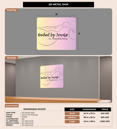 CUSTOM MOCKUP SIGN FOR Dominique Hough