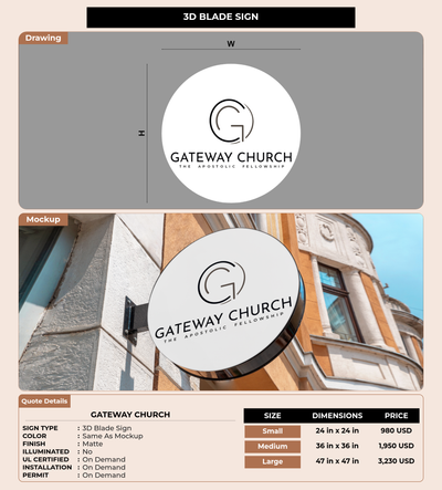 CUSTOM MOCKUP SIGN FOR Gateway Church
