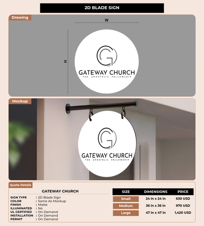 CUSTOM MOCKUP SIGN FOR Gateway Church