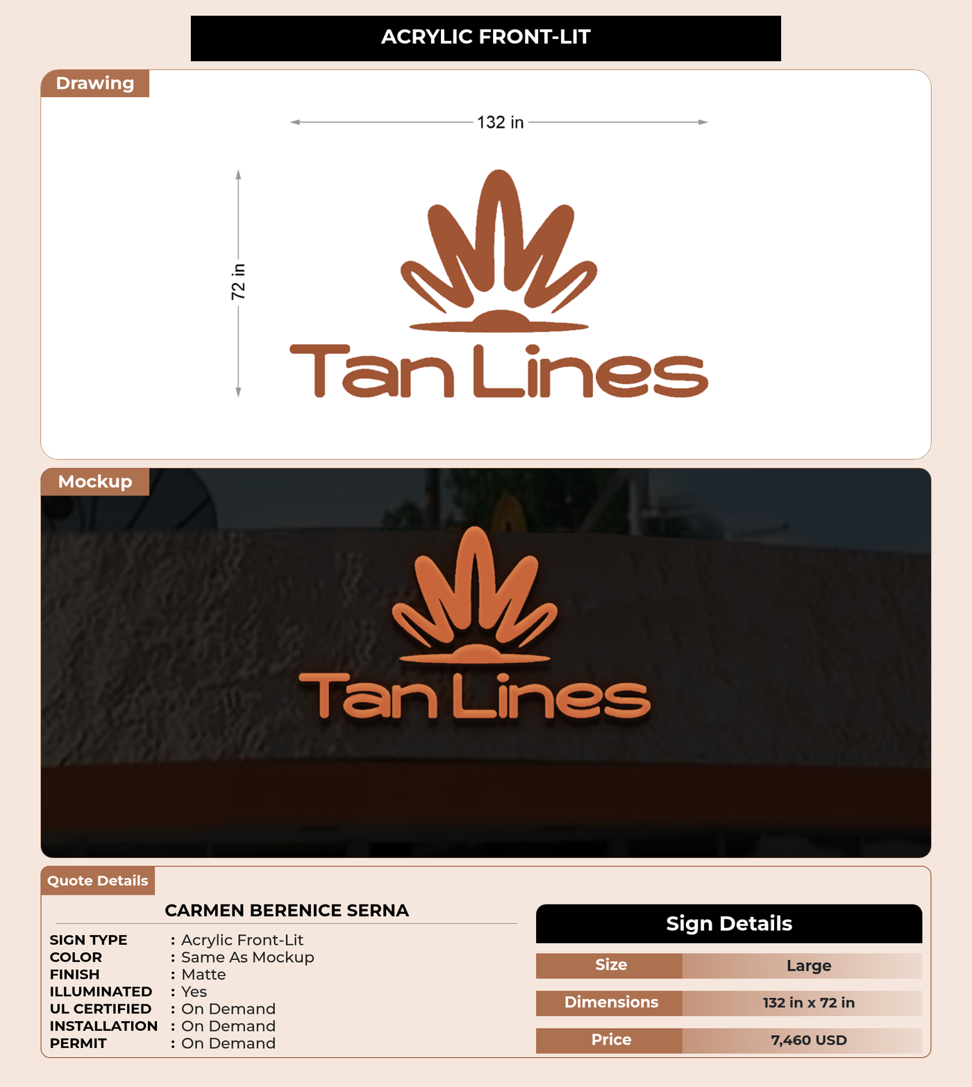 CUSTOM MOCKUP SIGN FOR Carmen Berenice Serna