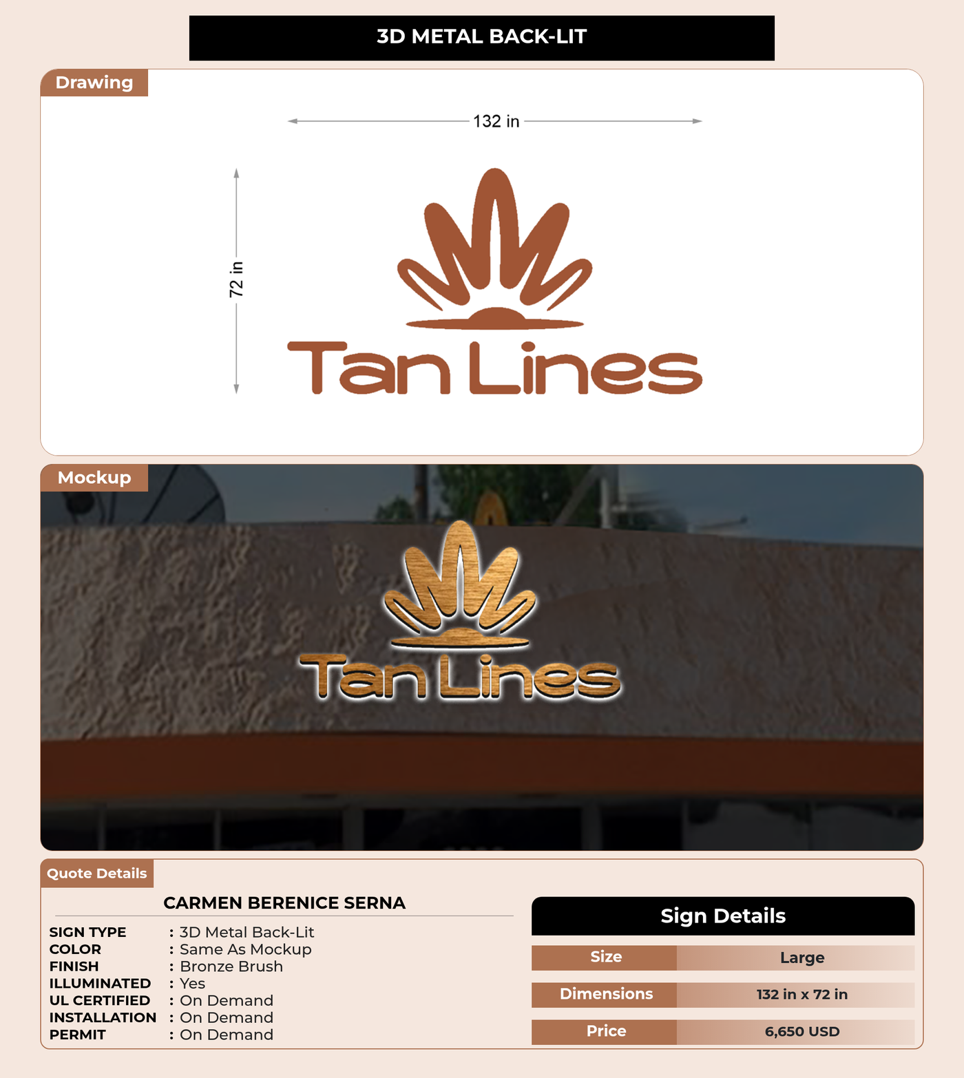 CUSTOM MOCKUP SIGN FOR Carmen Berenice Serna