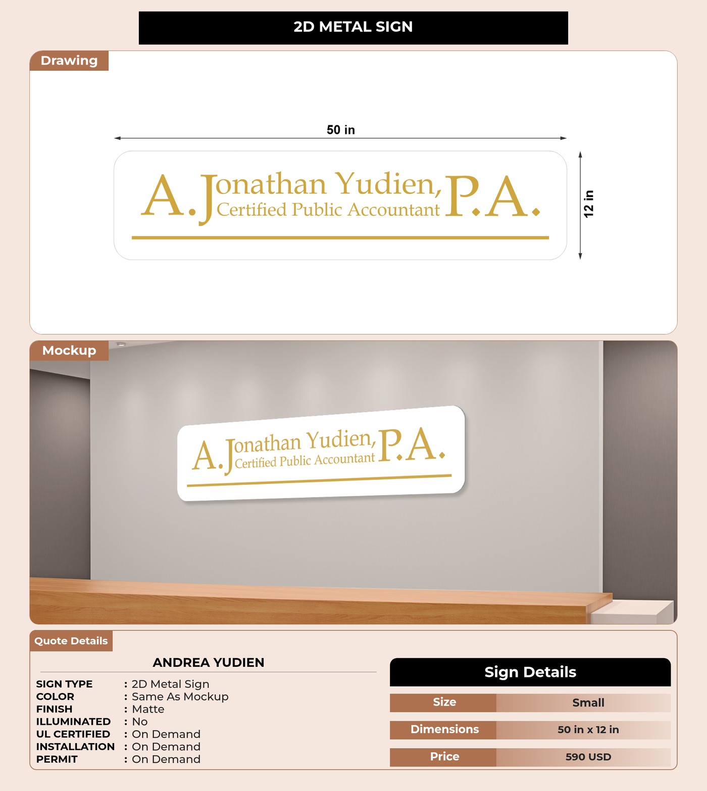 CUSTOM MOCKUP SIGN FOR Andrea Yudien