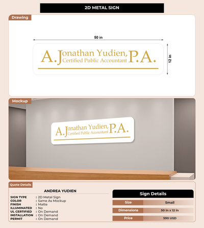 CUSTOM MOCKUP SIGN FOR Andrea Yudien