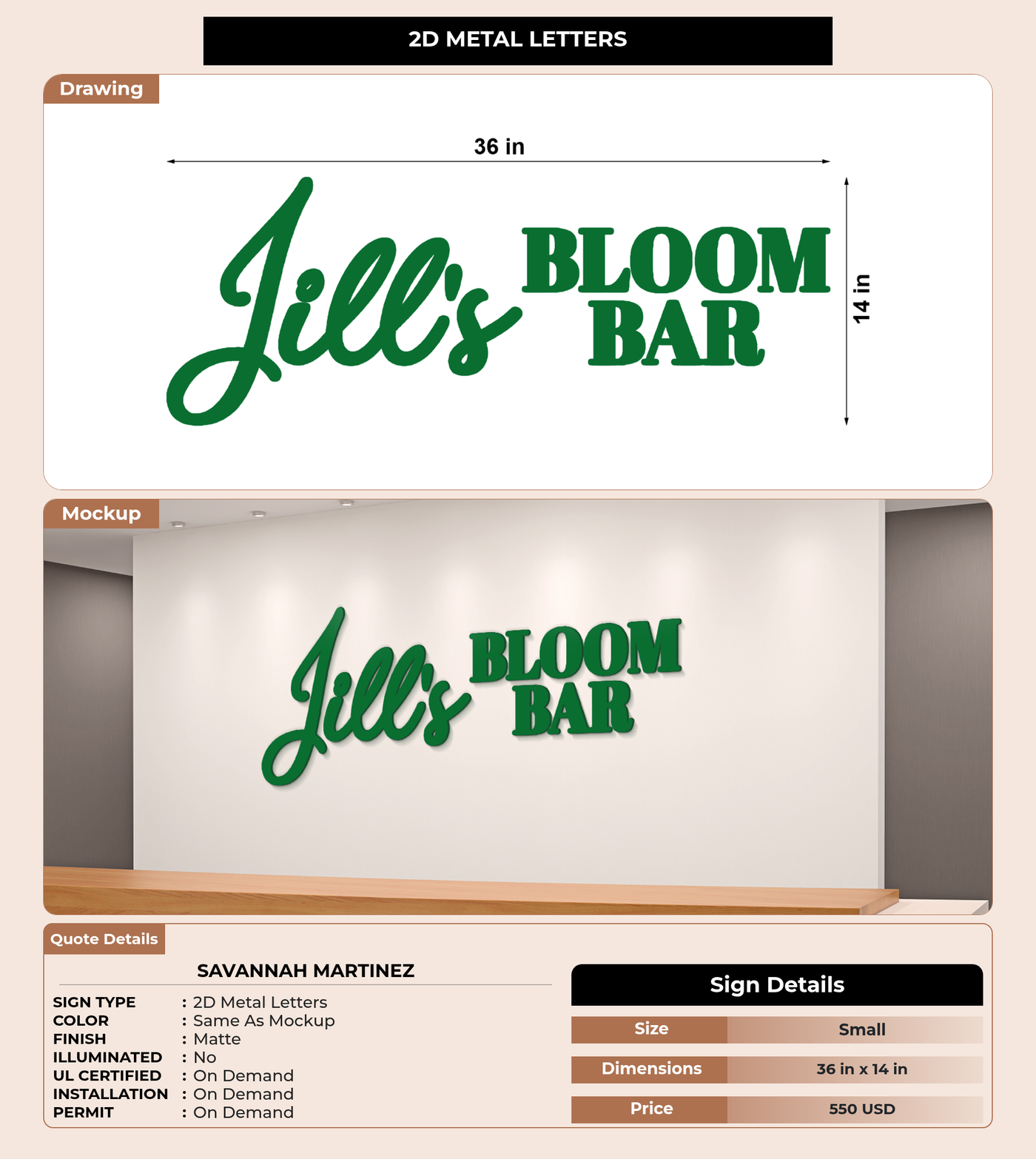 CUSTOM MOCKUP SIGN FOR savannah martinez