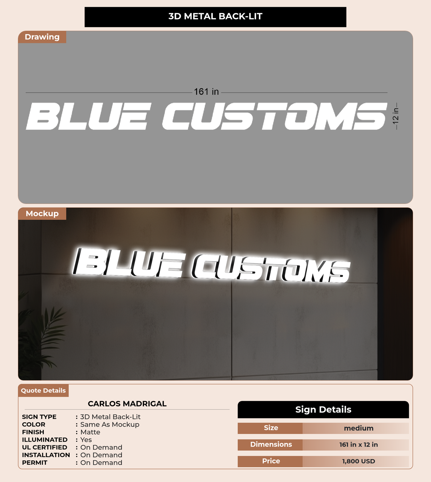 CUSTOM MOCKUP SIGN FOR Carlos Madrigal