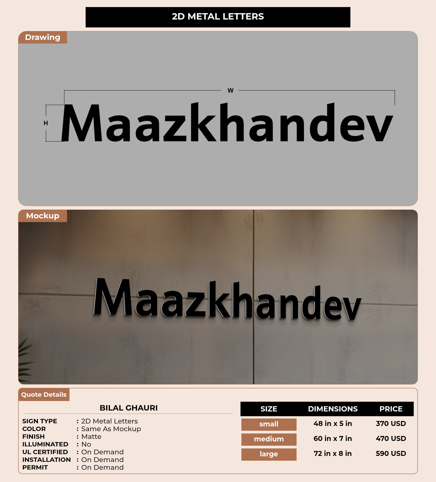 CUSTOM MOCKUP SIGN FOR Bilal Ghauri
