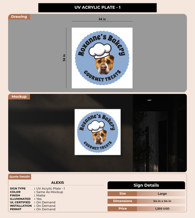 CUSTOM MOCKUP SIGN FOR Alexis