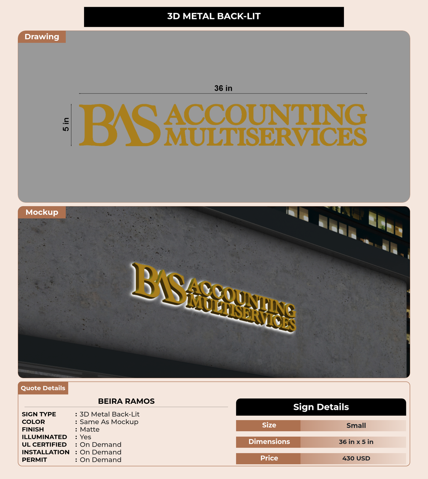 CUSTOM MOCKUP SIGN FOR Beira Ramos
