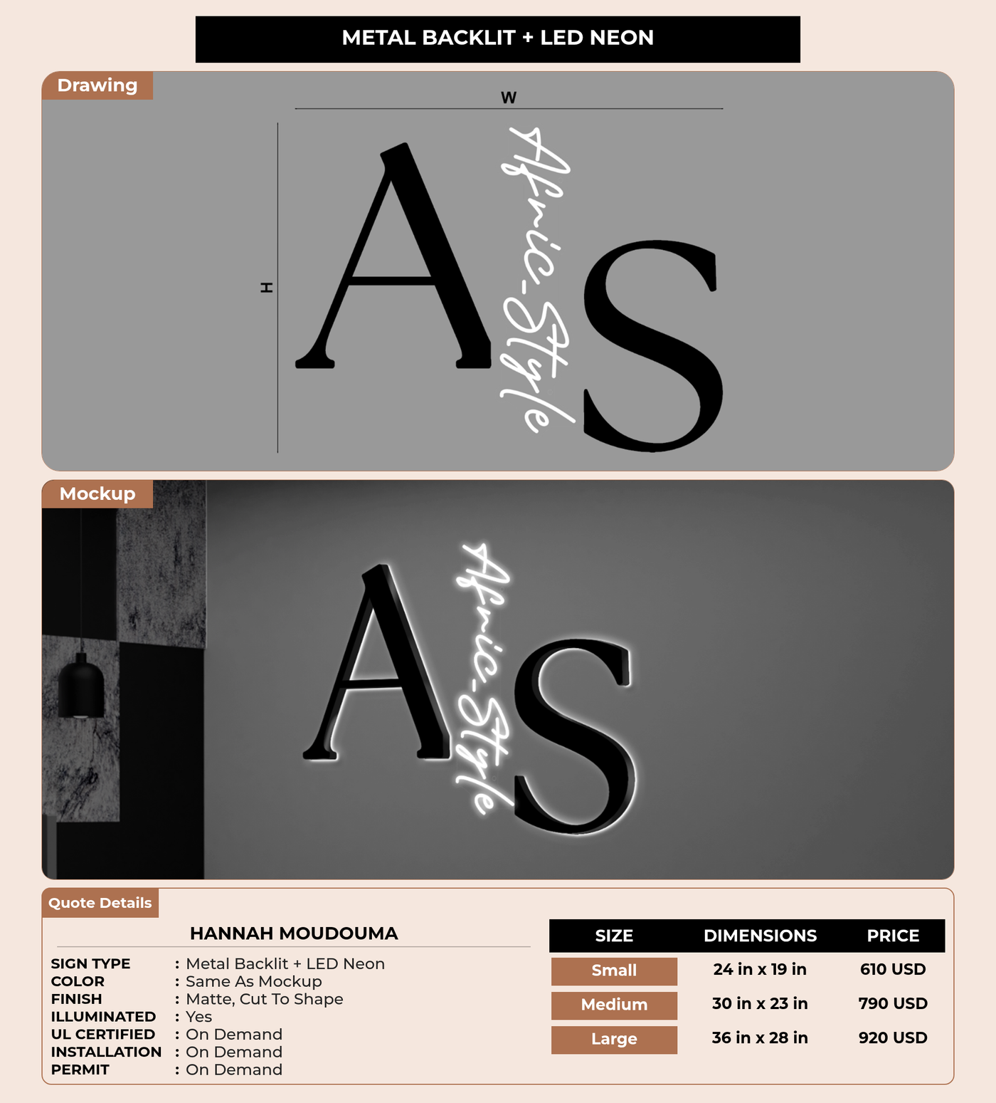 CUSTOM MOCKUP SIGN FOR Hannah Moudouma