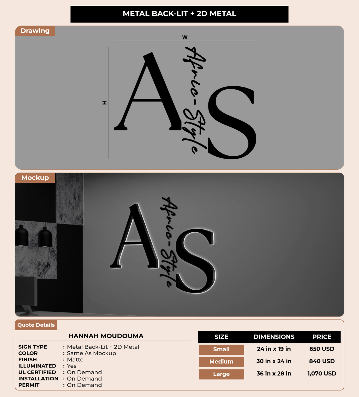 CUSTOM MOCKUP SIGN FOR Hannah Moudouma