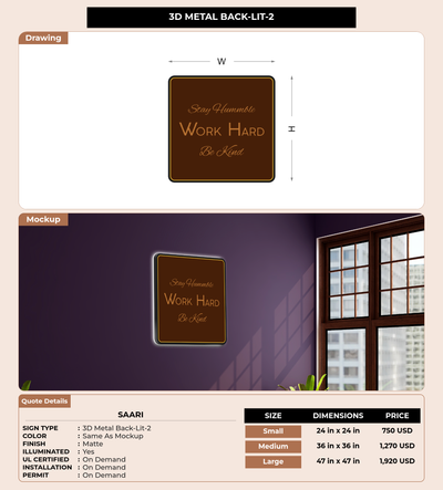 CUSTOM MOCKUP SIGN FOR Saari