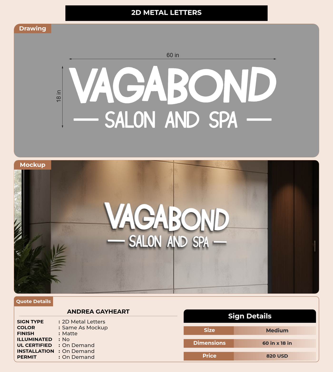 CUSTOM MOCKUP SIGN FOR Andrea Gayheart