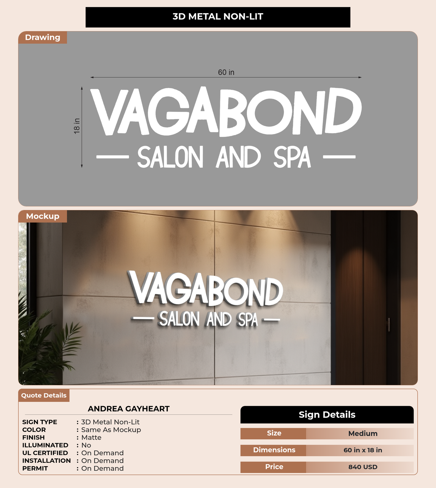 CUSTOM MOCKUP SIGN FOR Andrea Gayheart