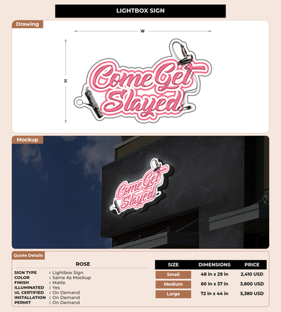 CUSTOM MOCKUP SIGN FOR Rose