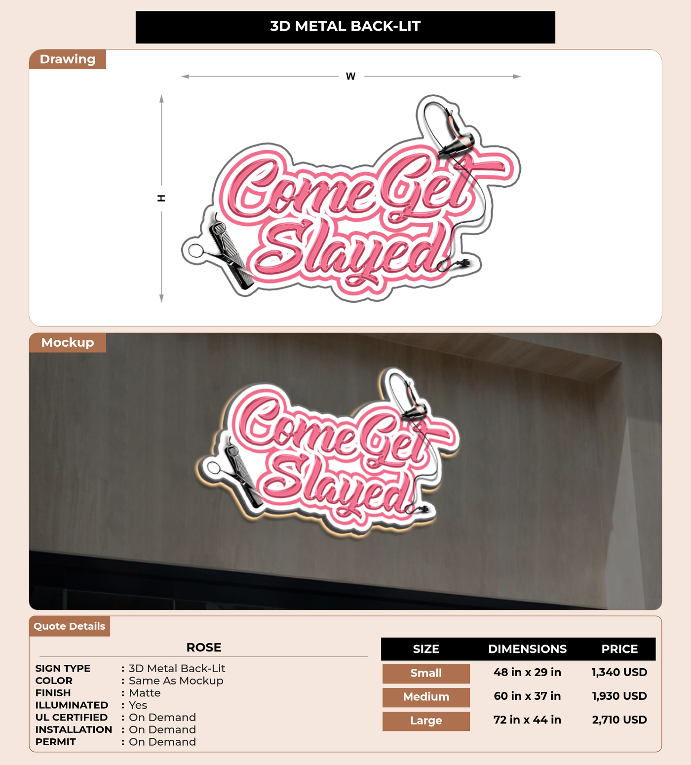 CUSTOM MOCKUP SIGN FOR Rose