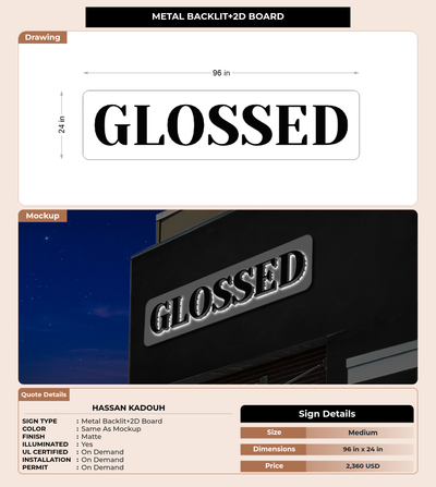 CUSTOM MOCKUP SIGN FOR HASSAN KADOUH
