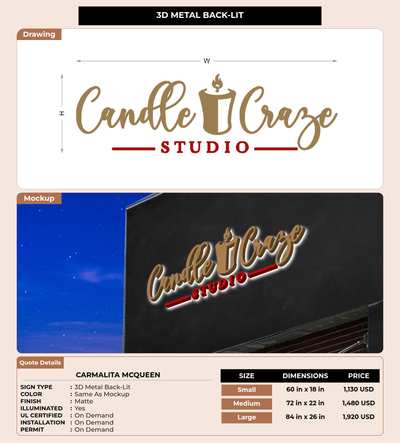 CUSTOM MOCKUP SIGN FOR Carmalita McQueen