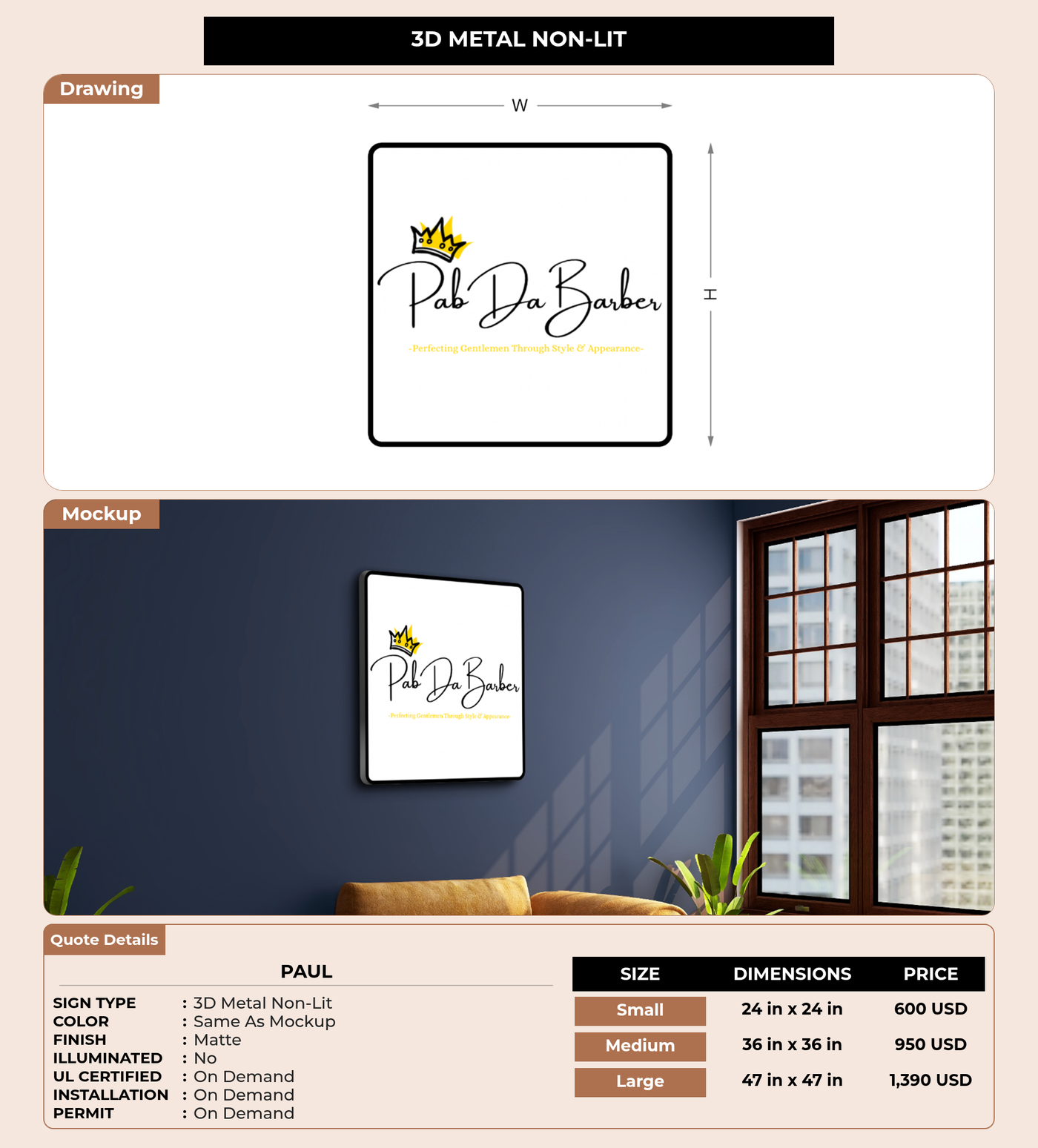 CUSTOM MOCKUP SIGN FOR Paul