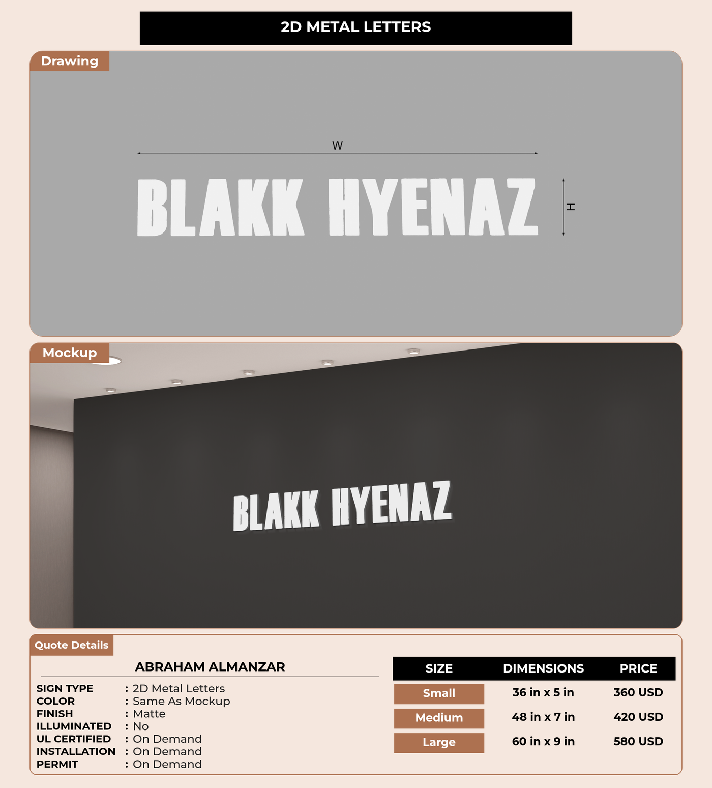 CUSTOM MOCKUP SIGN FOR Abraham Almanzar