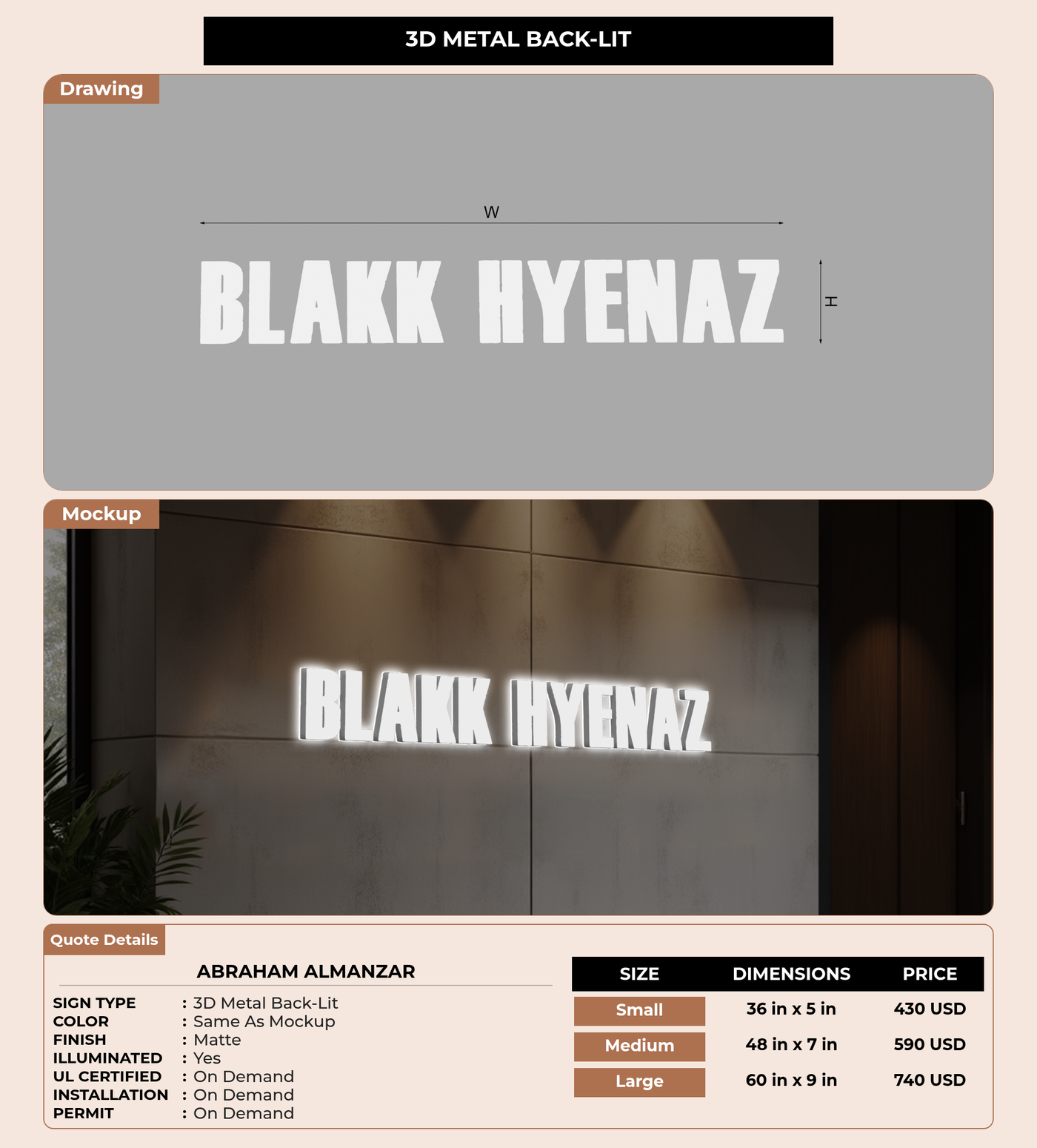 CUSTOM MOCKUP SIGN FOR Abraham Almanzar